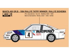 Decal – Opel Manta 400 Gr.B - 1986 Rallye Tatry winner - Petersen / Bockelmann 1/24